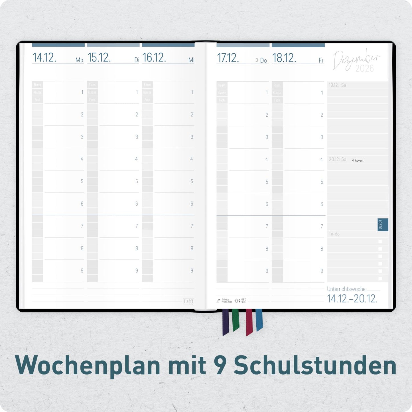 Häfft Lehrer-Planer 2026/2027 / A5+ / Black Edition