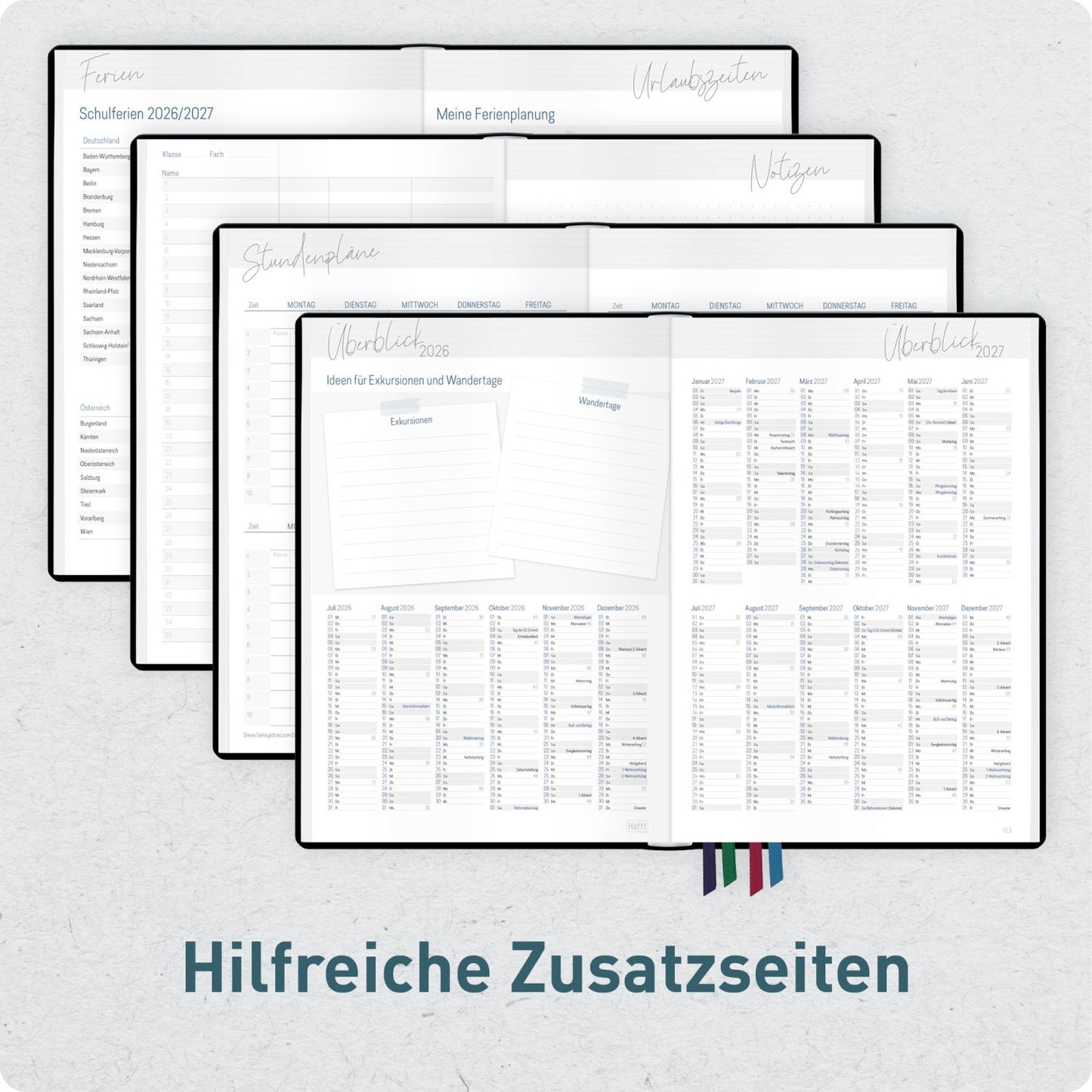 Häfft Lehrer-Planer 2026/2027 / A5+ / Black Edition