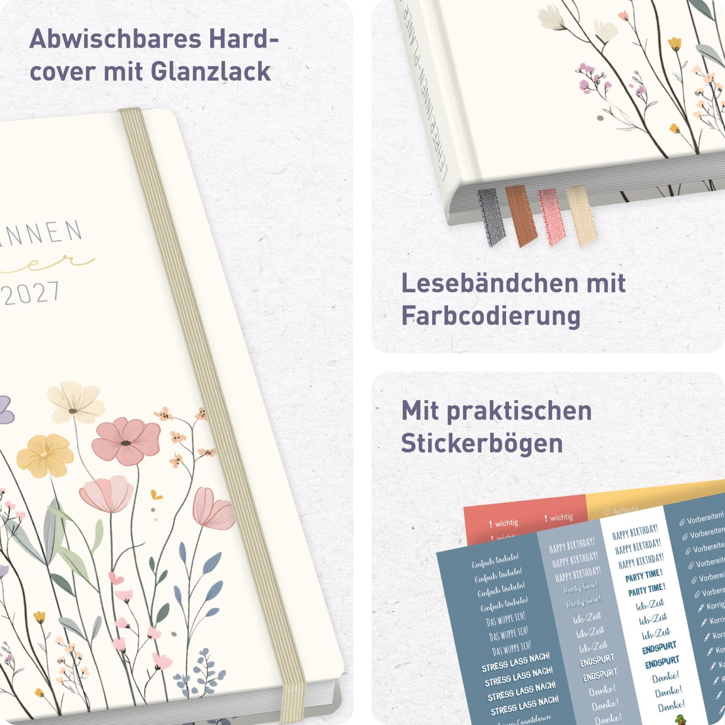 Häfft Lehrer-Planer 2026/2027 / A5+ / Flower Joy