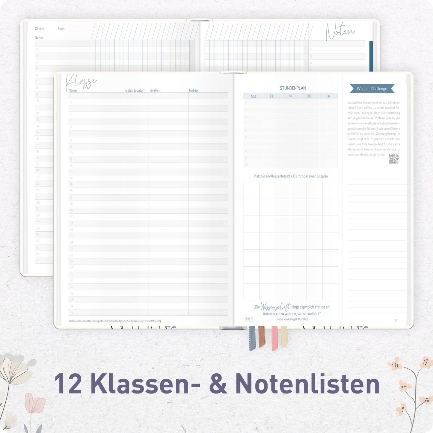 Häfft Lehrer-Planer 2026/2027 / A5+ / Flower Joy