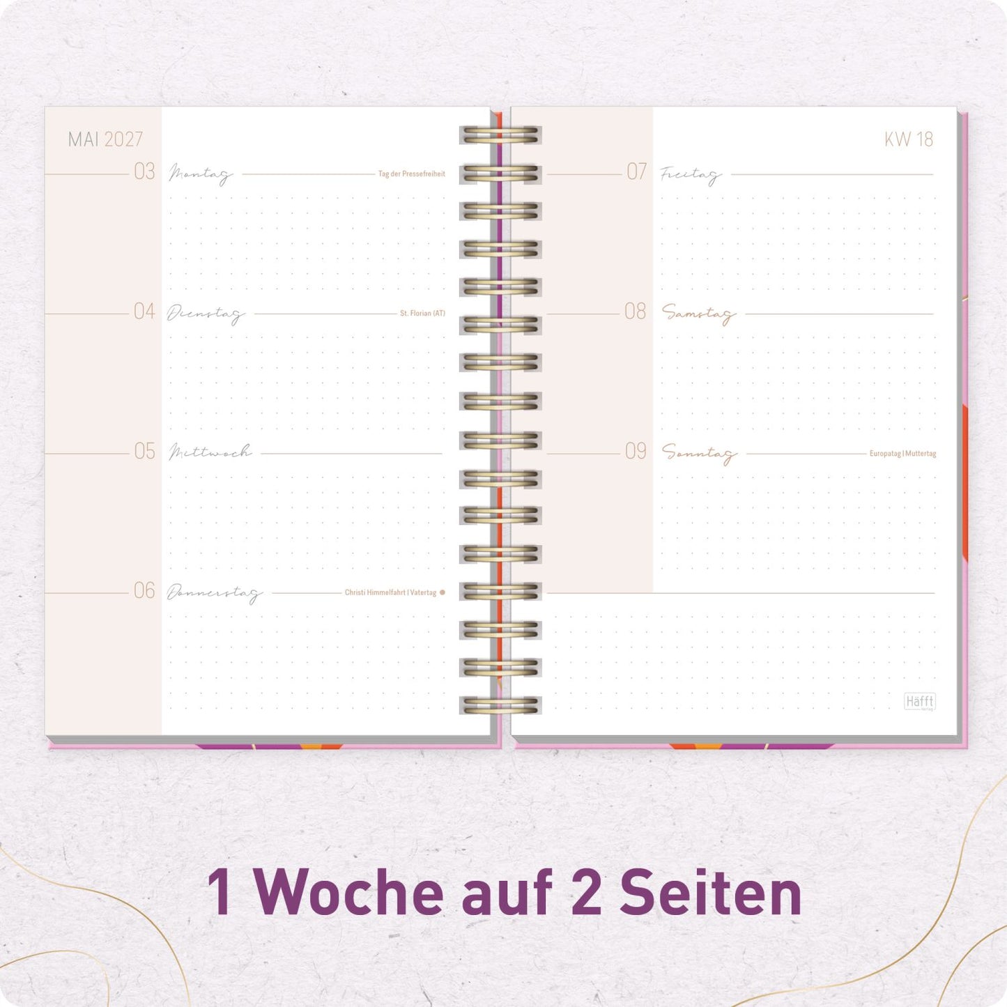 Lieblings-Timer 2026/2027 / 17 Monate / A5 / Color Love / Häfft-Verlag
