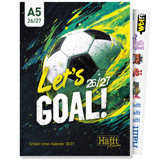 Häfft PLANER  -  Hausaufgabenheft 2026/2027 / A5 / Let’s Goal! / Häfft-Verlag