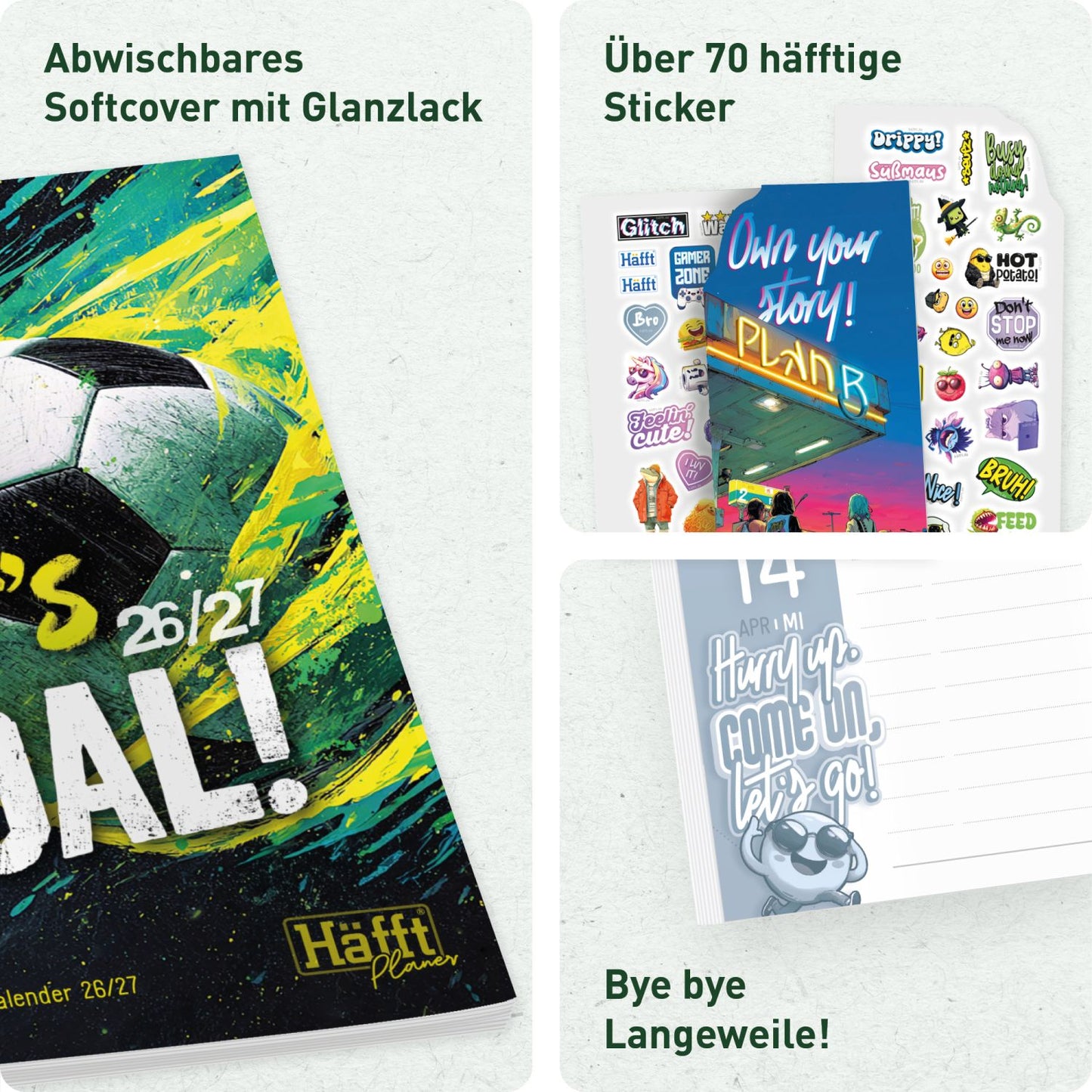 Häfft PLANER  -  Hausaufgabenheft 2026/2027 / A5 / Let’s Goal! / Häfft-Verlag