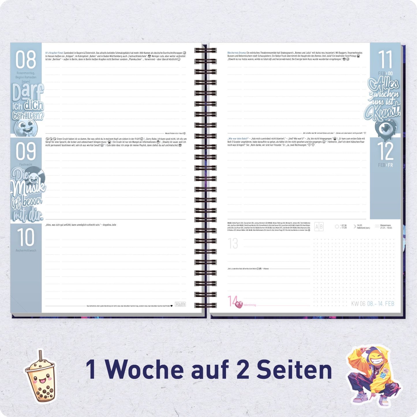 Häfft PLANER Premium - Schüler-Kalender 2026/2027 / A5 / Dark Bloom / Häfft-Verlag