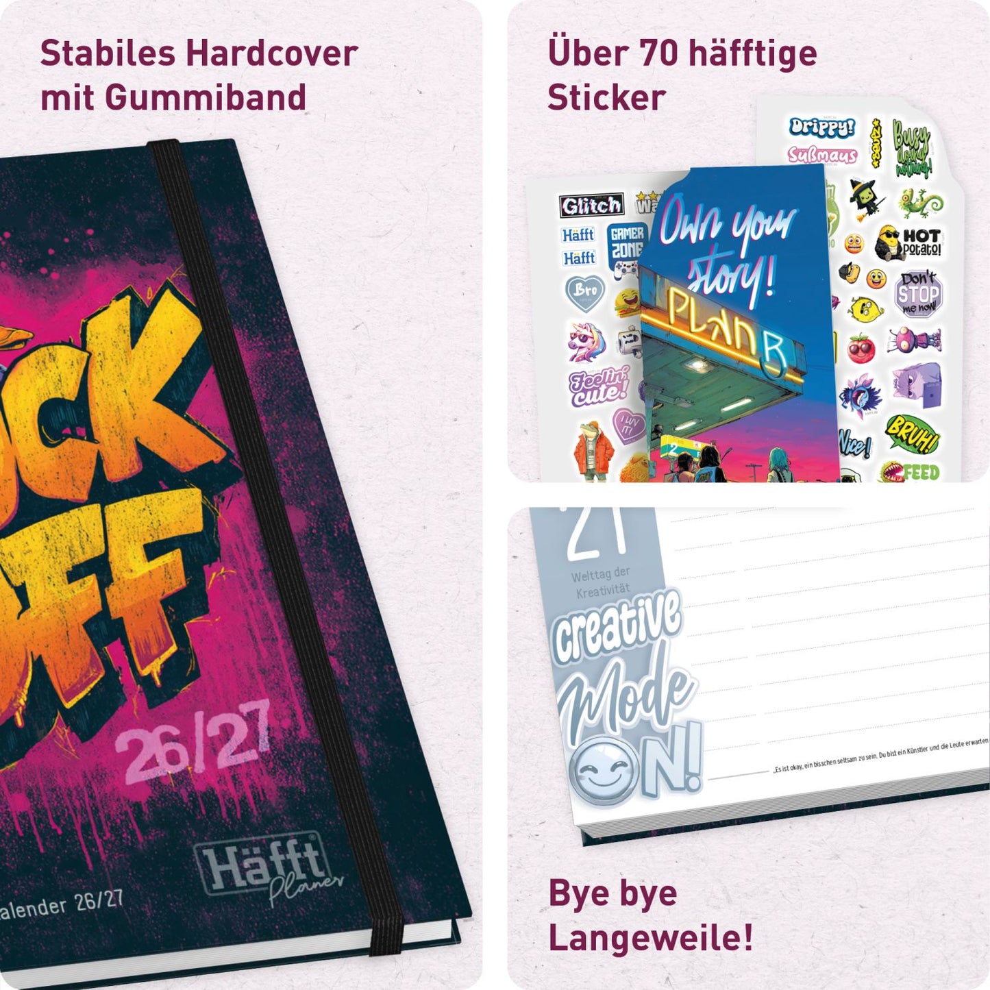 Häfft PLANER Premium - Schüler-Kalender 2026/2027 / A5 / Duck off / Häfft-Verlag