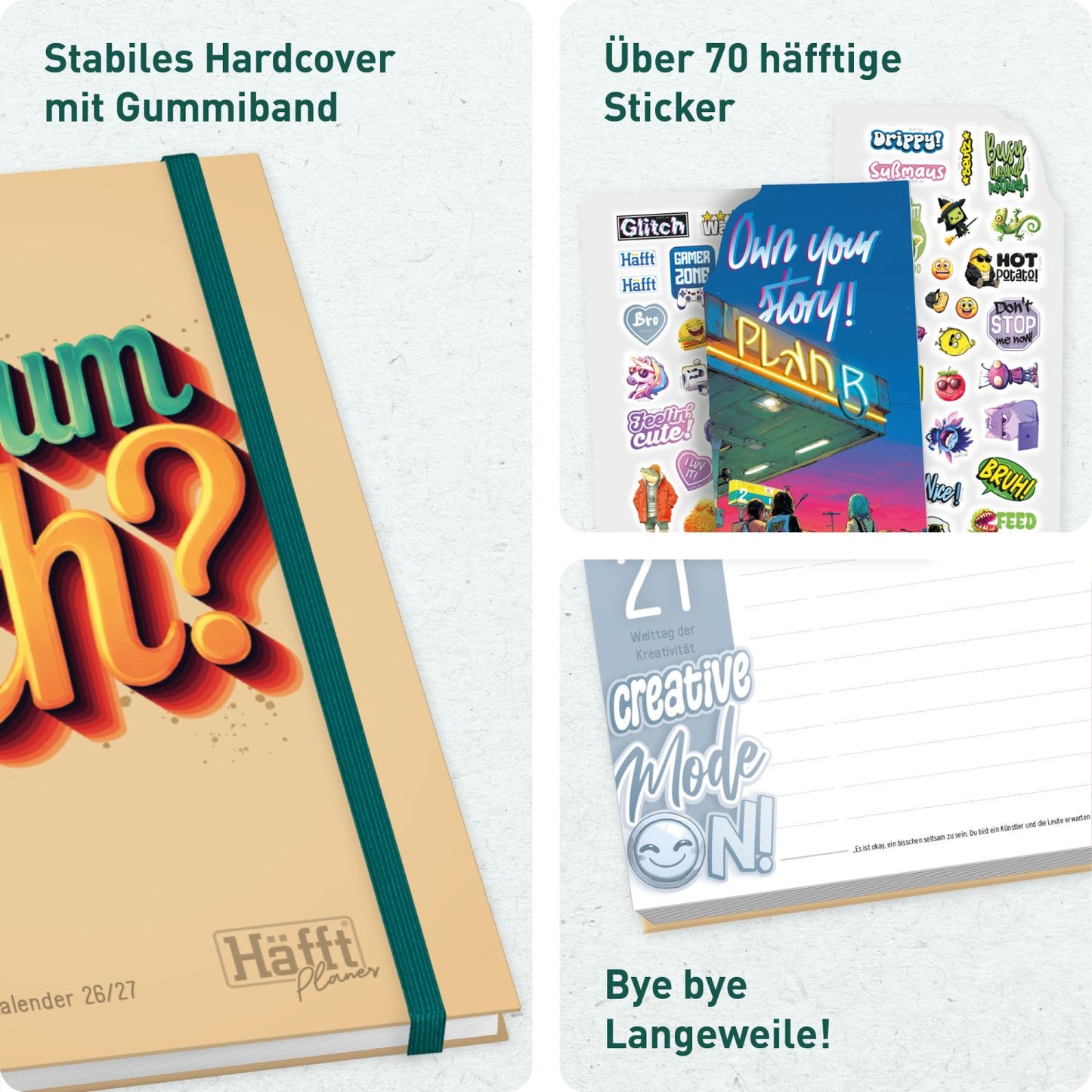 Häfft PLANER Premium - Schüler-Kalender 2026/2027 / A5 / Warum ich? / Häfft-Verlag