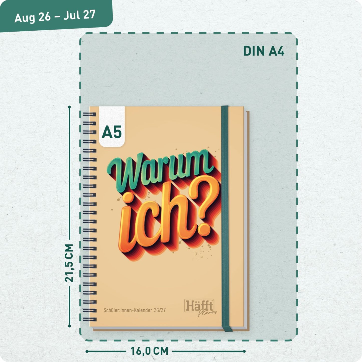 Häfft PLANER Premium - Schüler-Kalender 2026/2027 / A5 / Warum ich? / Häfft-Verlag