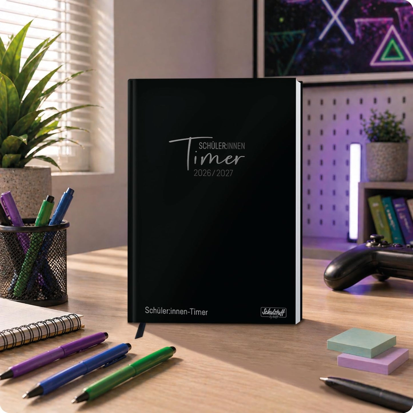Schulstuff Schüler-Timer 2026/2027 / A5 / Black Edition / Häfft-Verlag