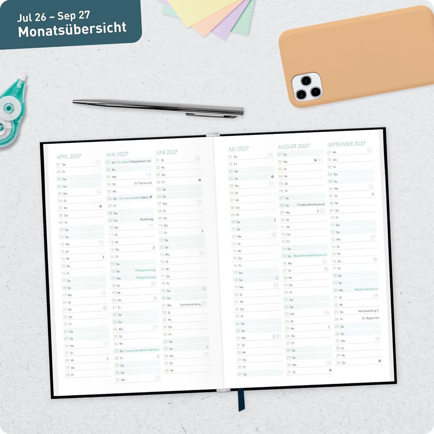 Schulstuff Schüler-Timer 2026/2027 / A5 / Black Edition / Häfft-Verlag
