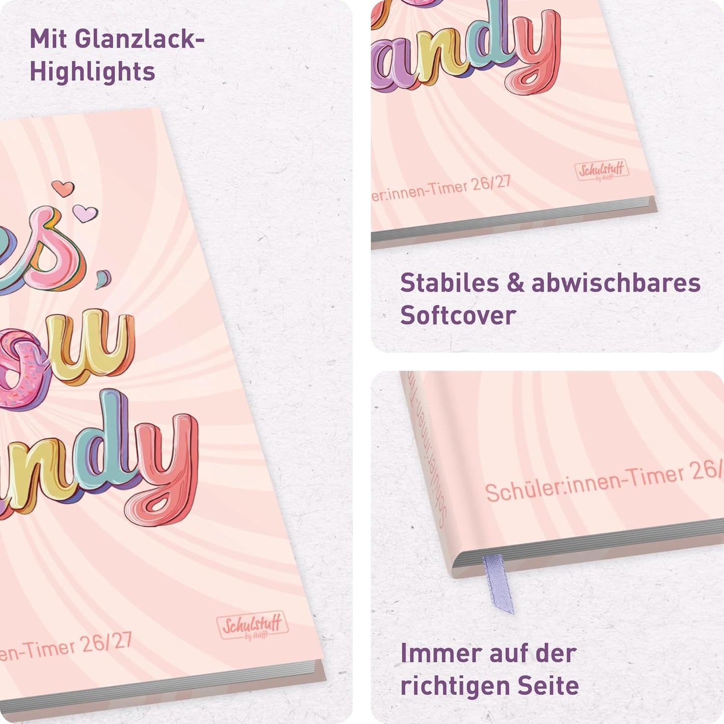 Schulstuff Schüler-Timer 2026/2027 / A5 / Candy / Häfft-Verlag