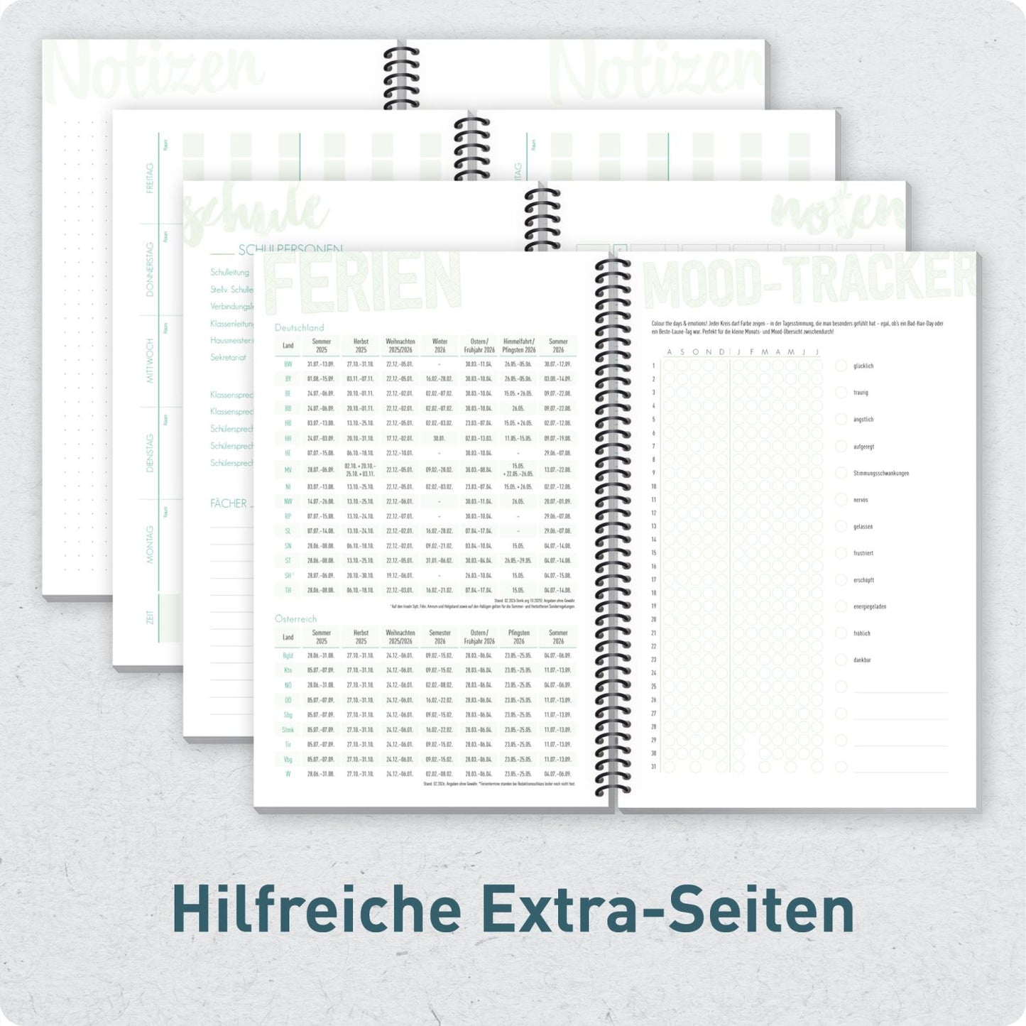 Schulstuff Schüler-Timer Spiralbindung 2026/2027 / A5 / Black Edition / Häfft-Verlag