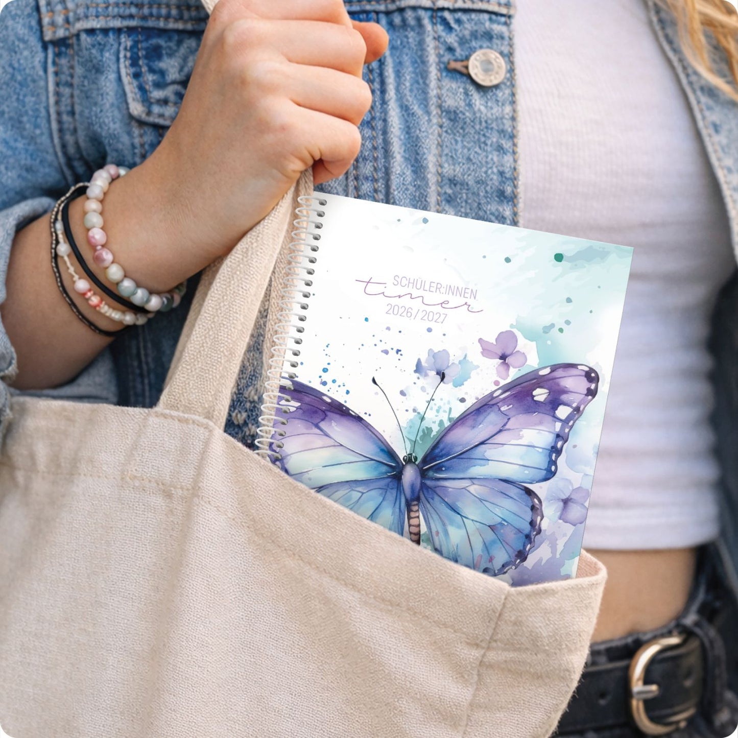 Schulstuff Schüler-Timer Spiralbindung 2026/2027 / A5 / Butterfly / Häfft-Verlag
