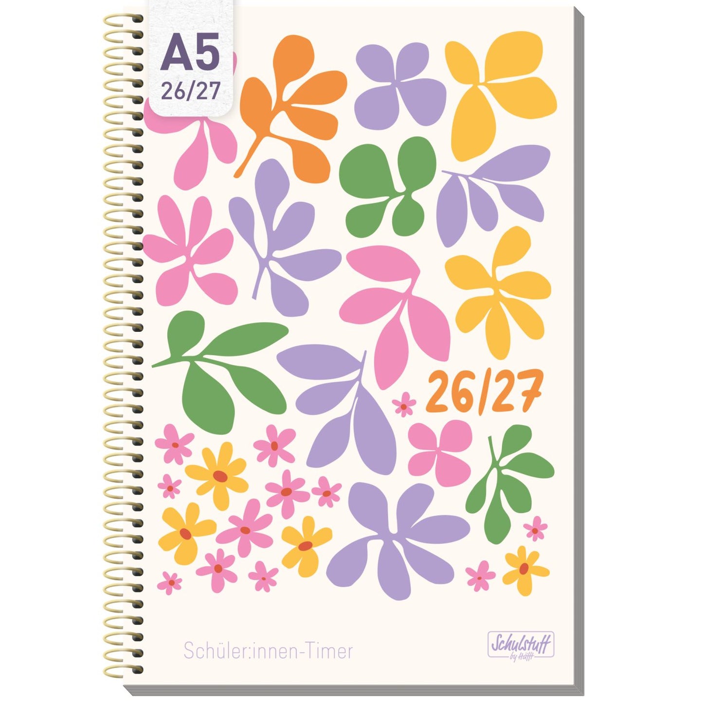 Schulstuff Schüler-Timer Spiralbindung 2026/2027 / A5 / Daisy & Leaf / Häfft-Verlag