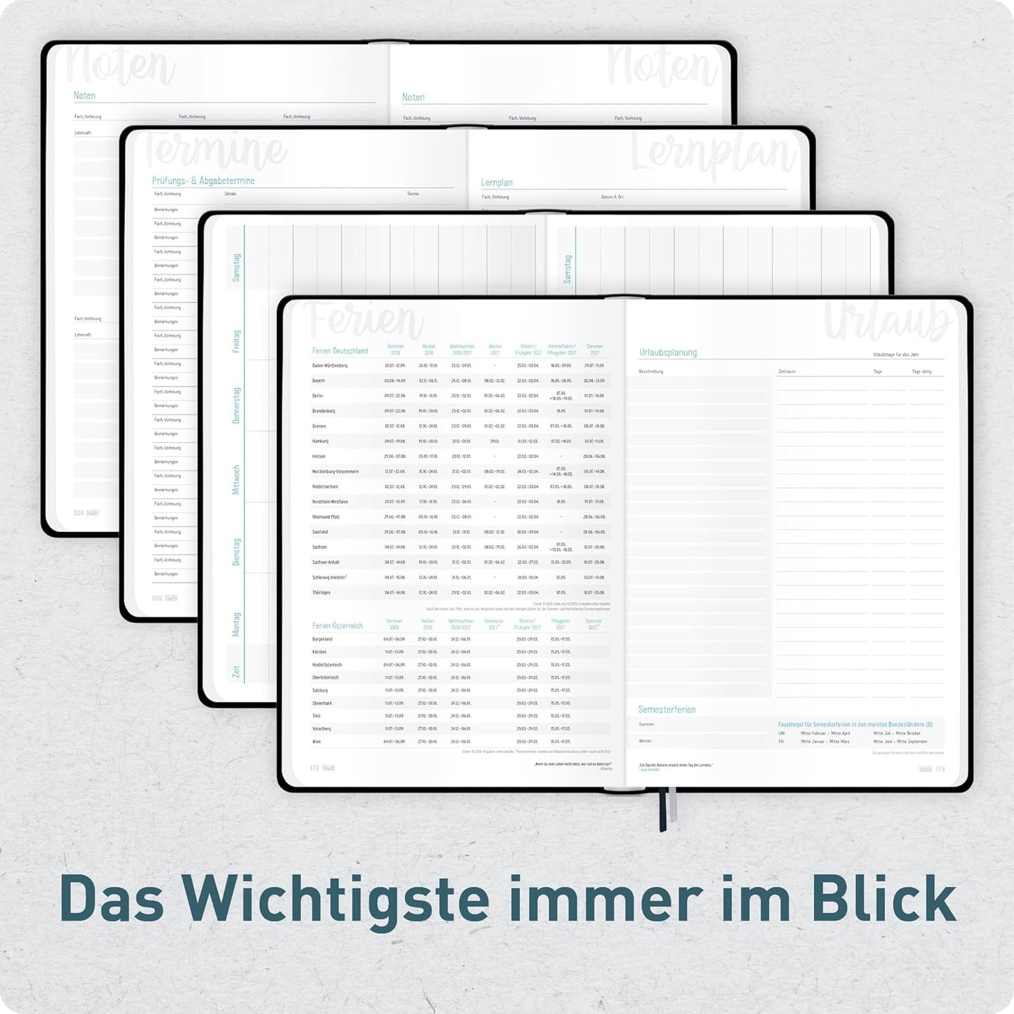 Häfft-Timer Jugendkalender 2026/2027 / A5 / Black Edition / Häfft-Verlag