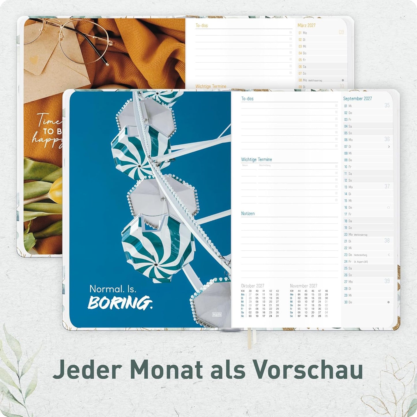 Häfft-Timer Jugendkalender 2026/2027 / A5 / Blattgold / Häfft-Verlag