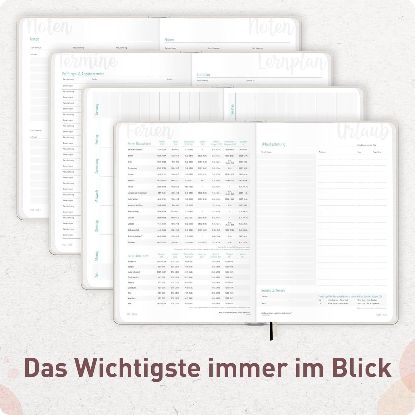 Häfft-Timer Jugendkalender 2026/2027 / A5 / Life is beautiful / Häfft-Verlag