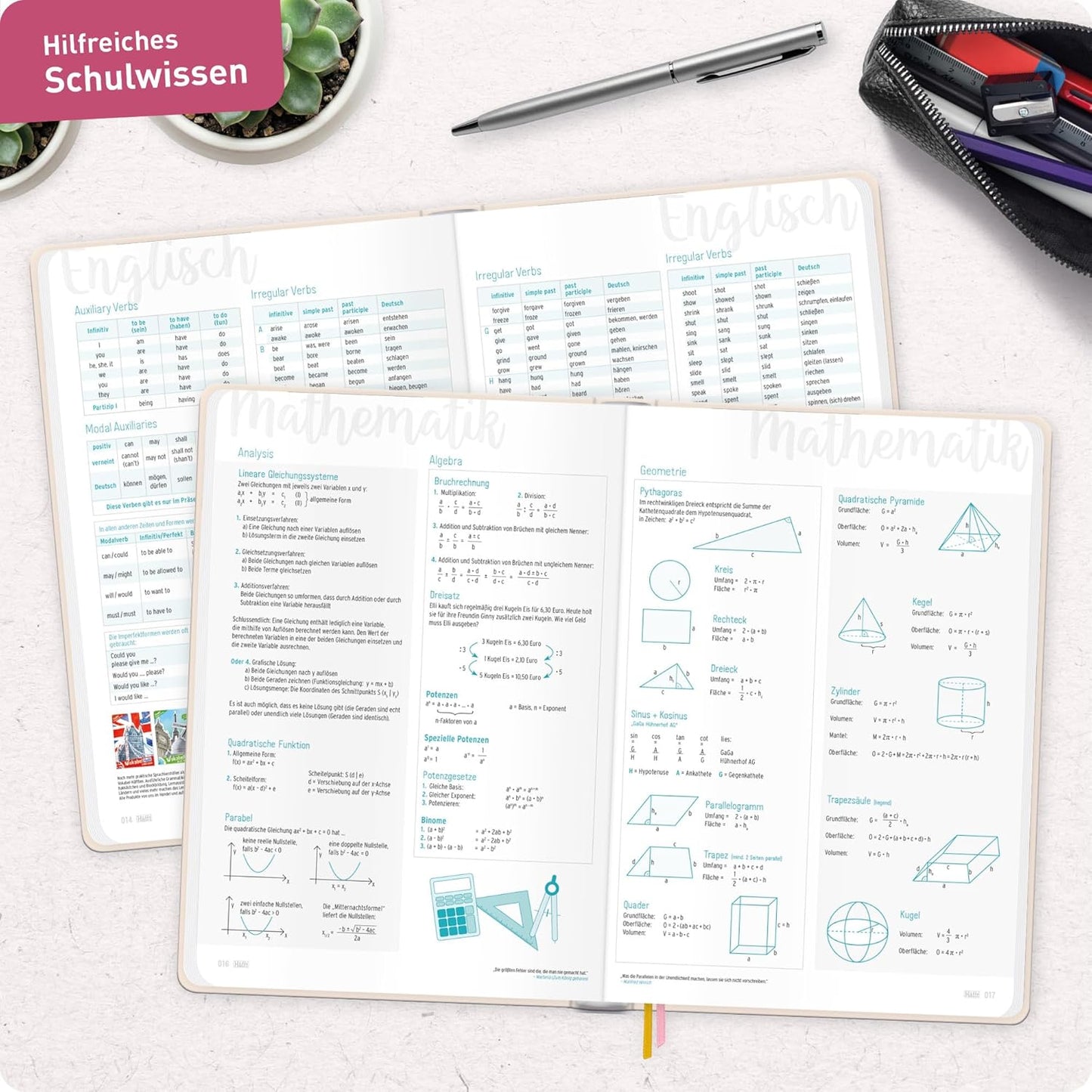 Häfft-Timer Jugendkalender 2026/2027 / A5 / Pink Flowers / Häfft-Verlag