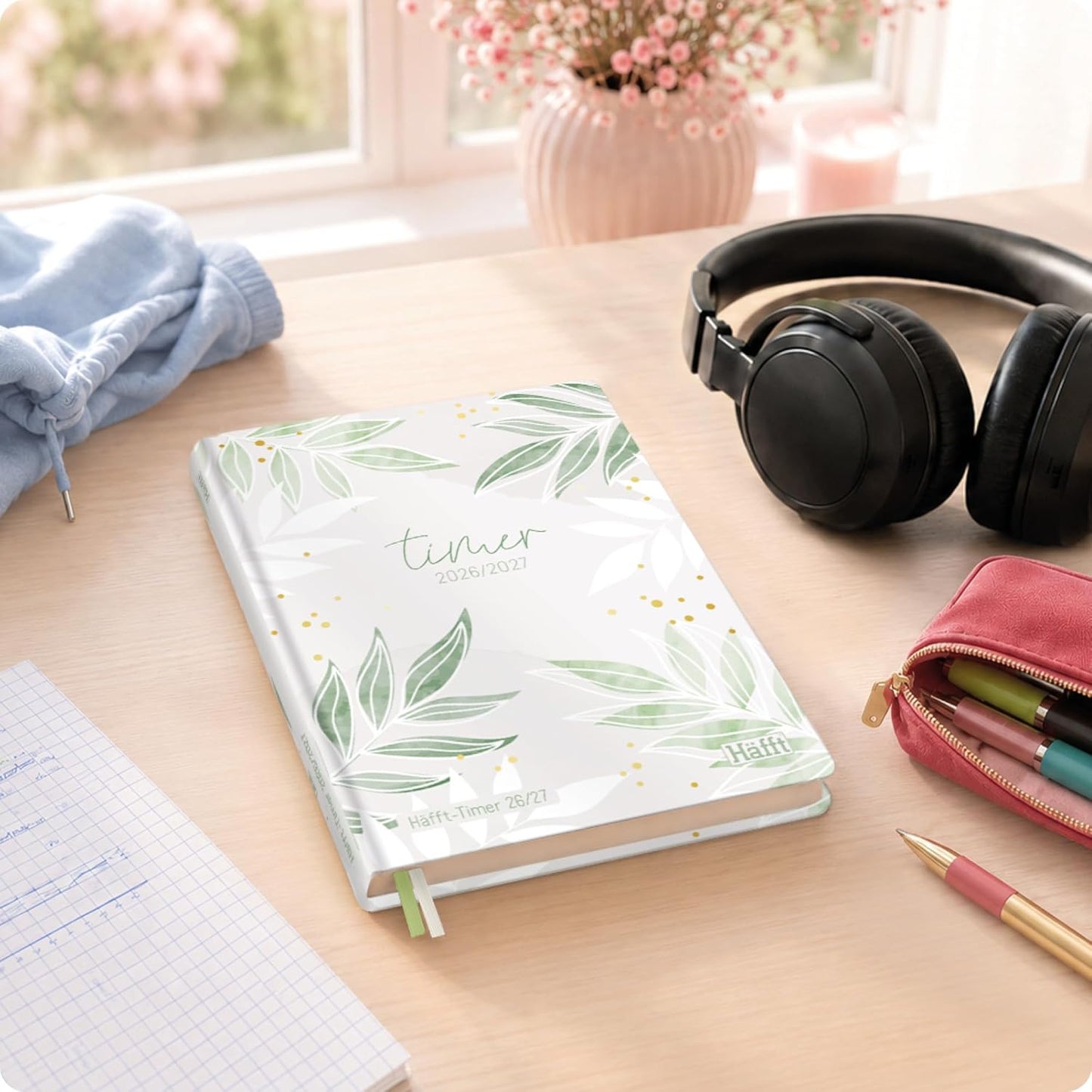 Häfft-Timer Jugendkalender 2026/2027 / A5 / Pure Leaves / Häfft-Verlag
