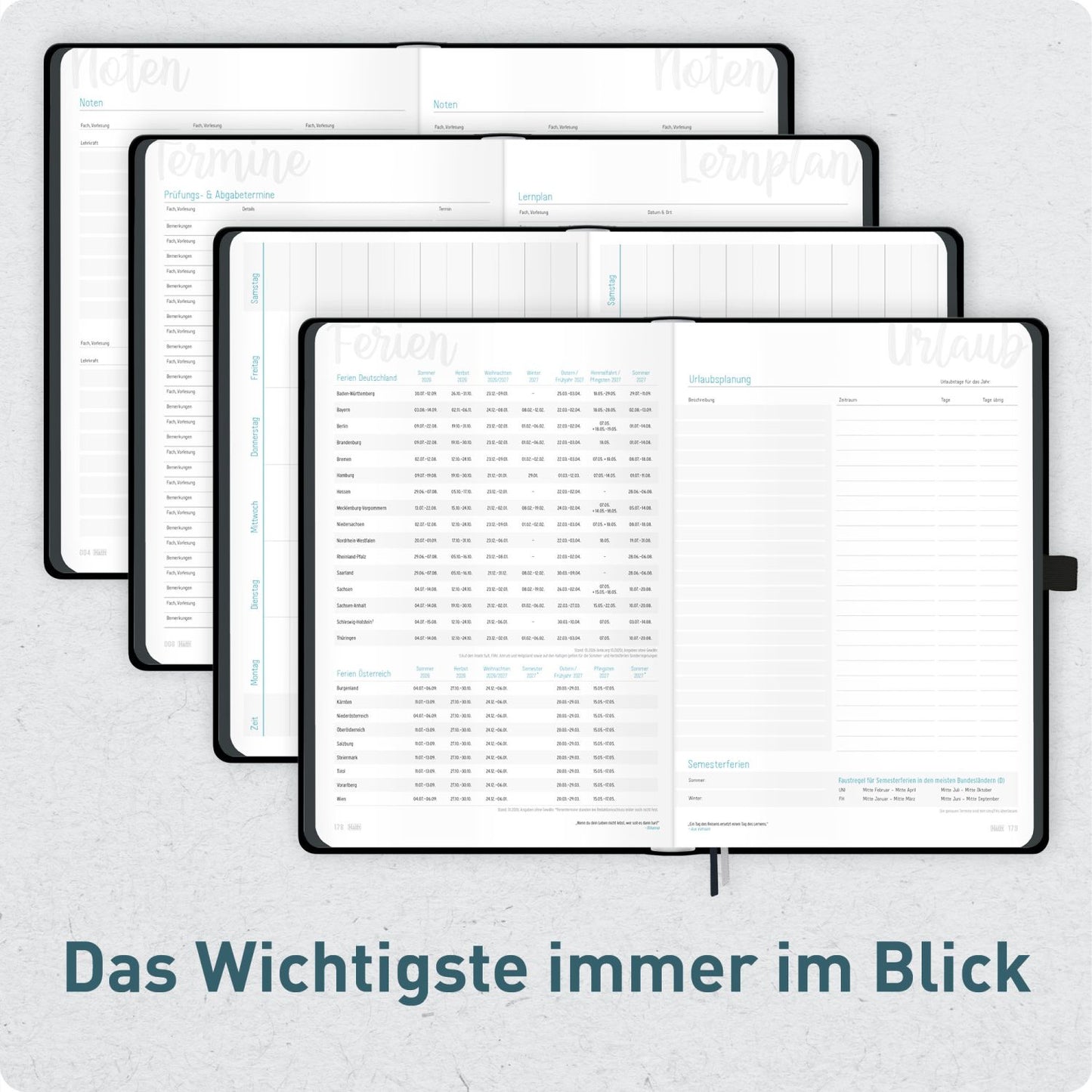 Häfft-Timer Deluxe Jugendkalender 2026/2027 / A5 / Black Edition / Häfft-Verlag