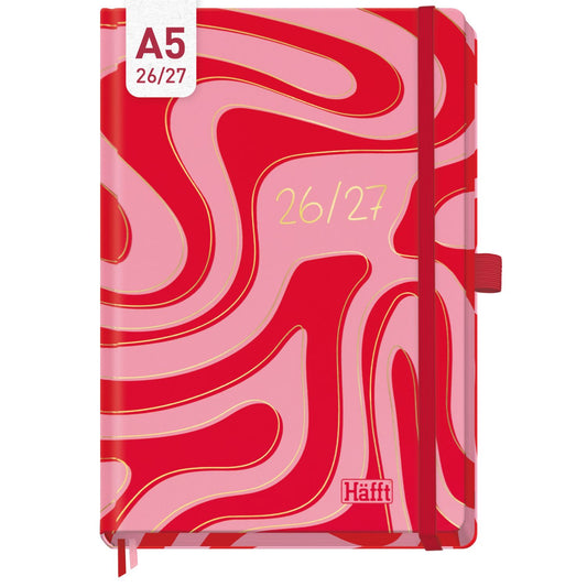 Häfft-Timer Deluxe Jugendkalender 2026/2027 / A5 / Funky Waves / Häfft-Verlag