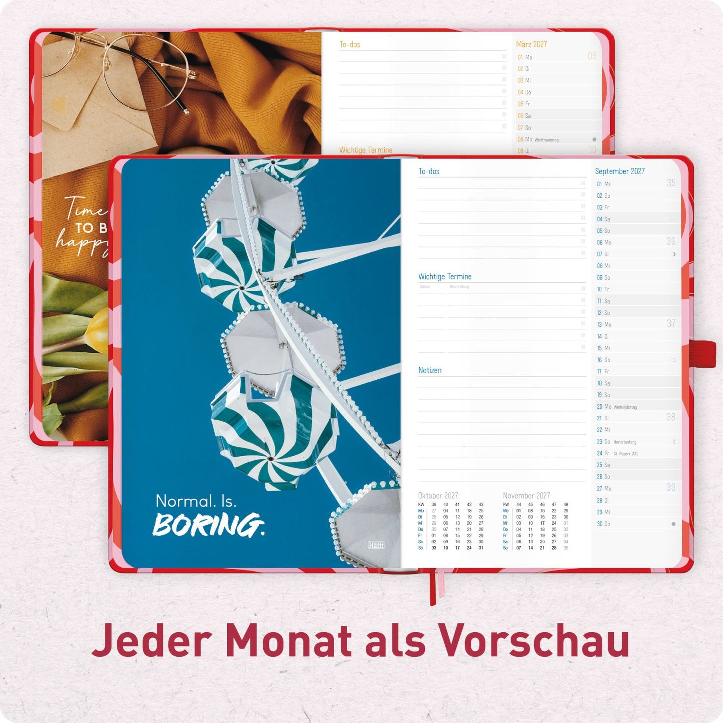 Häfft-Timer Deluxe Jugendkalender 2026/2027 / A5 / Funky Waves / Häfft-Verlag