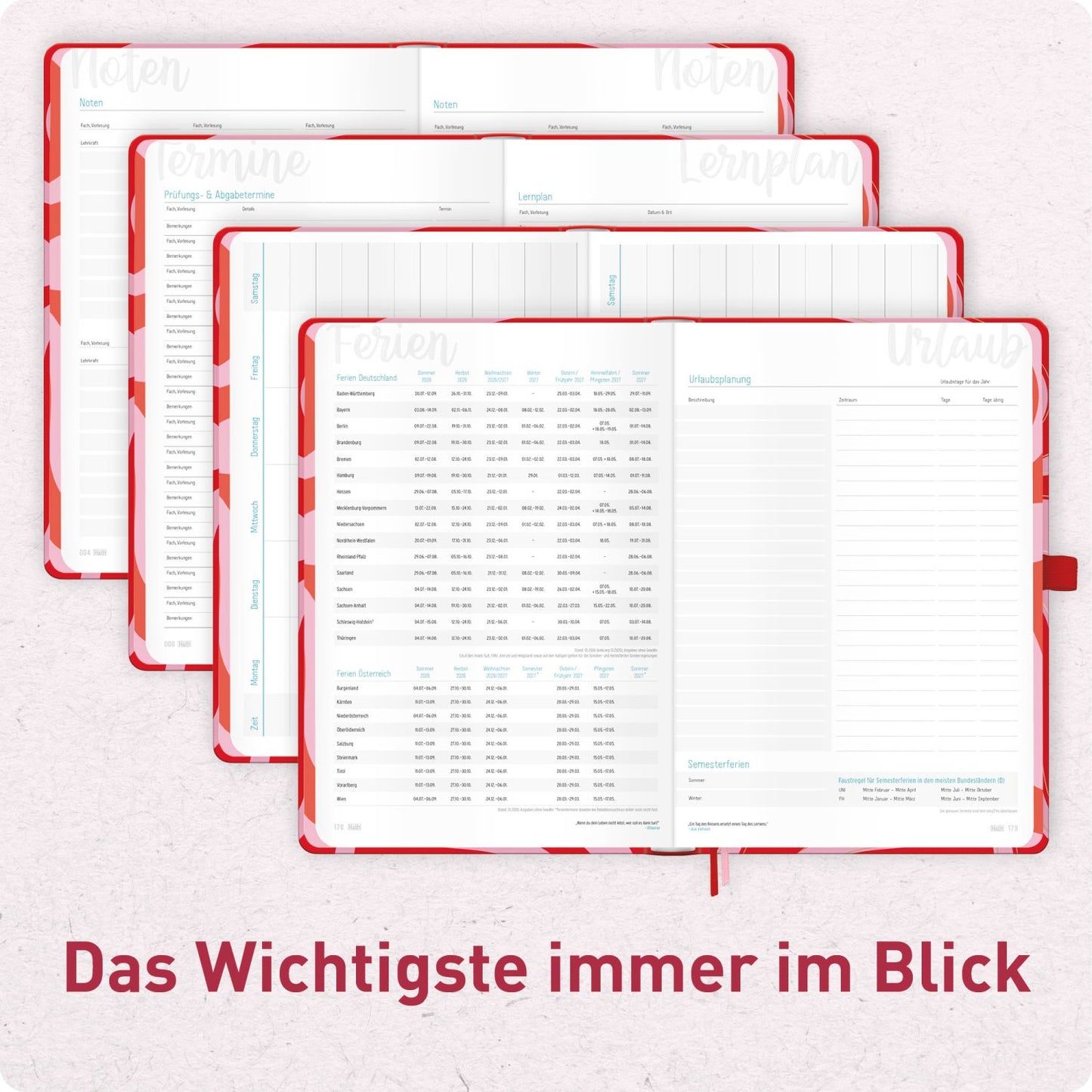 Häfft-Timer Deluxe Jugendkalender 2026/2027 / A5 / Funky Waves / Häfft-Verlag