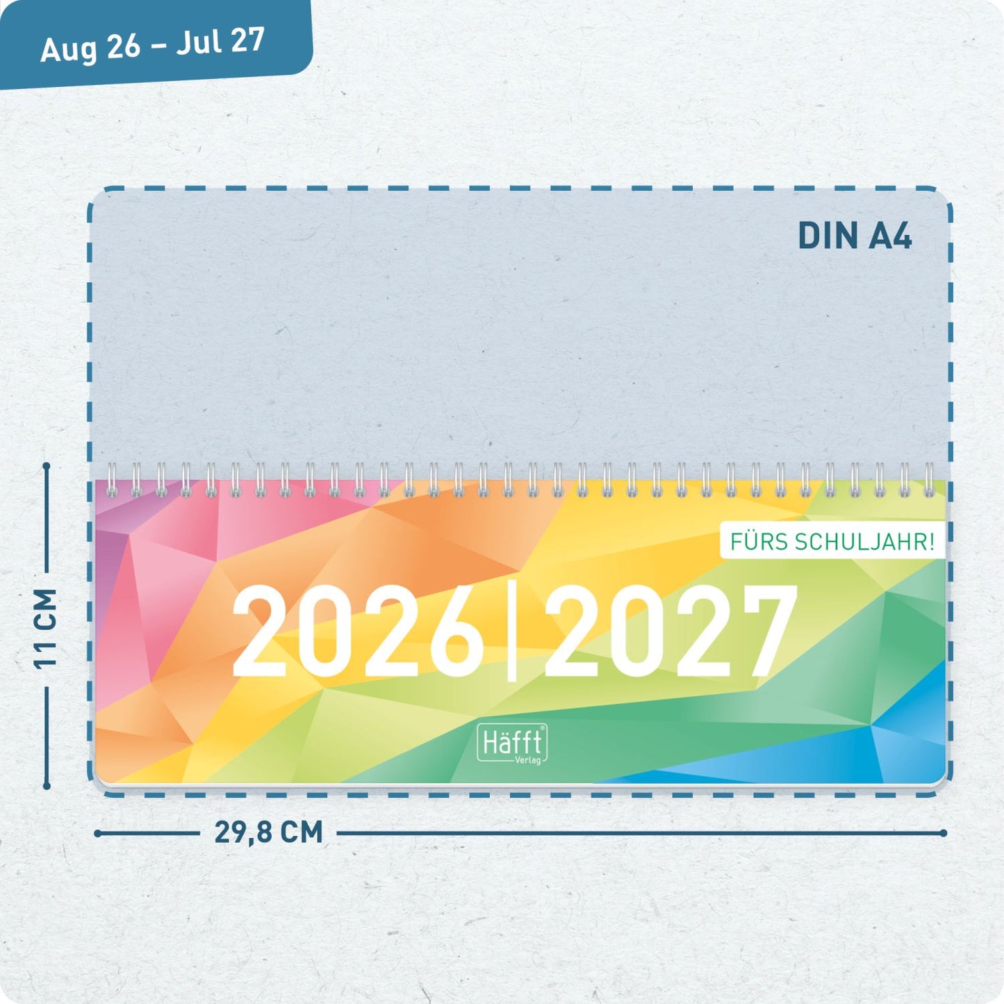 Häfft Tischkalender Schuljahr 2026/2027 / Rainbow