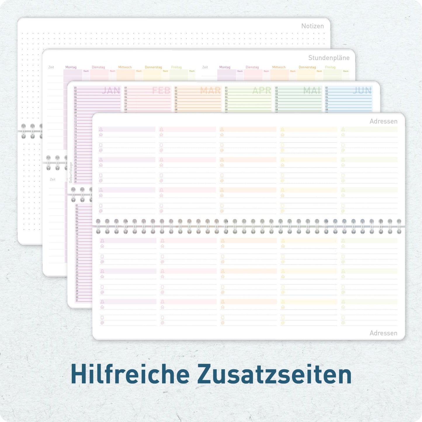 Häfft Tischkalender Schuljahr 2026/2027 / Rainbow
