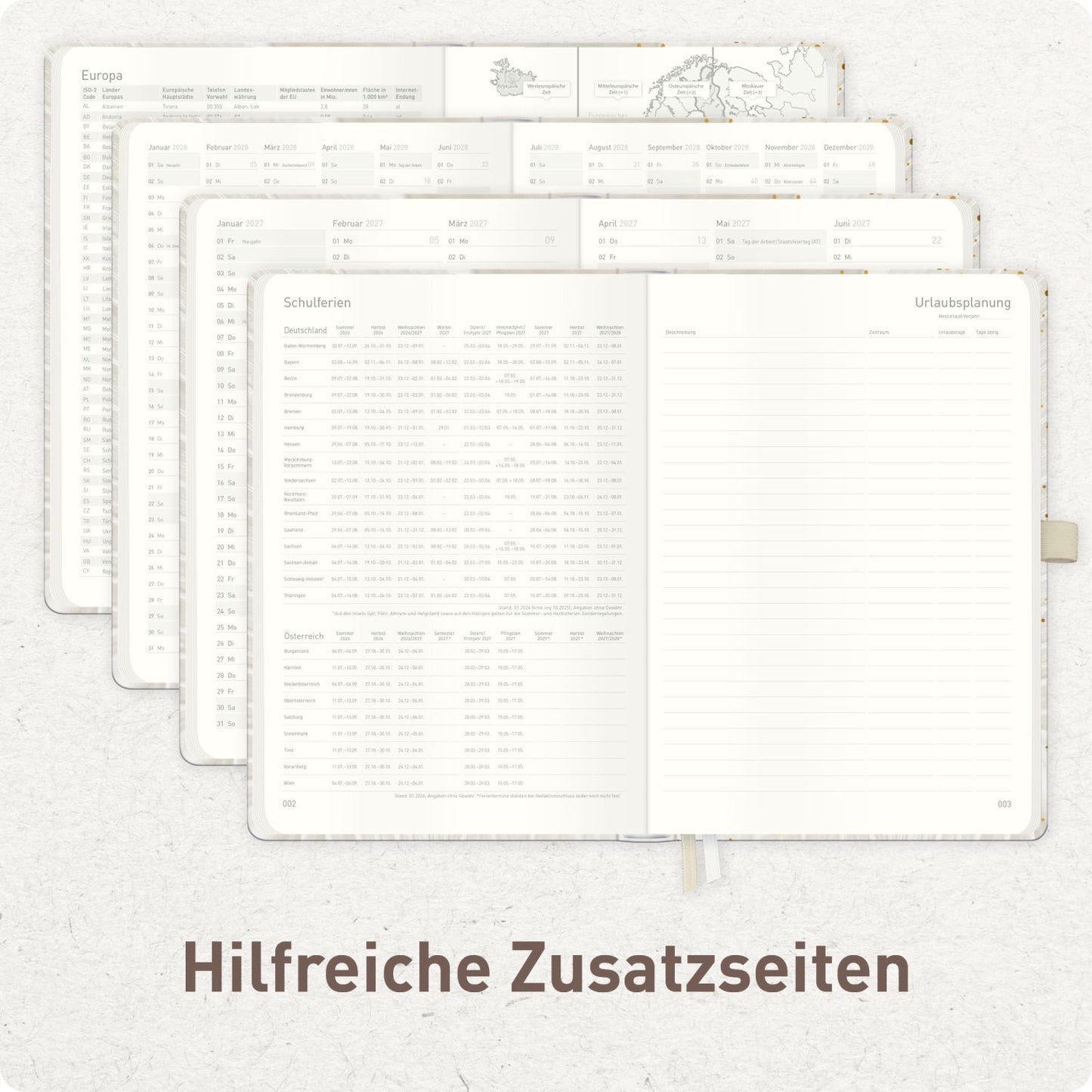 Wochen-Notiz-Timer Classic 2026/2027 / 17 Monate / A5 / Sparkling Leaf / Häfft-Verlag