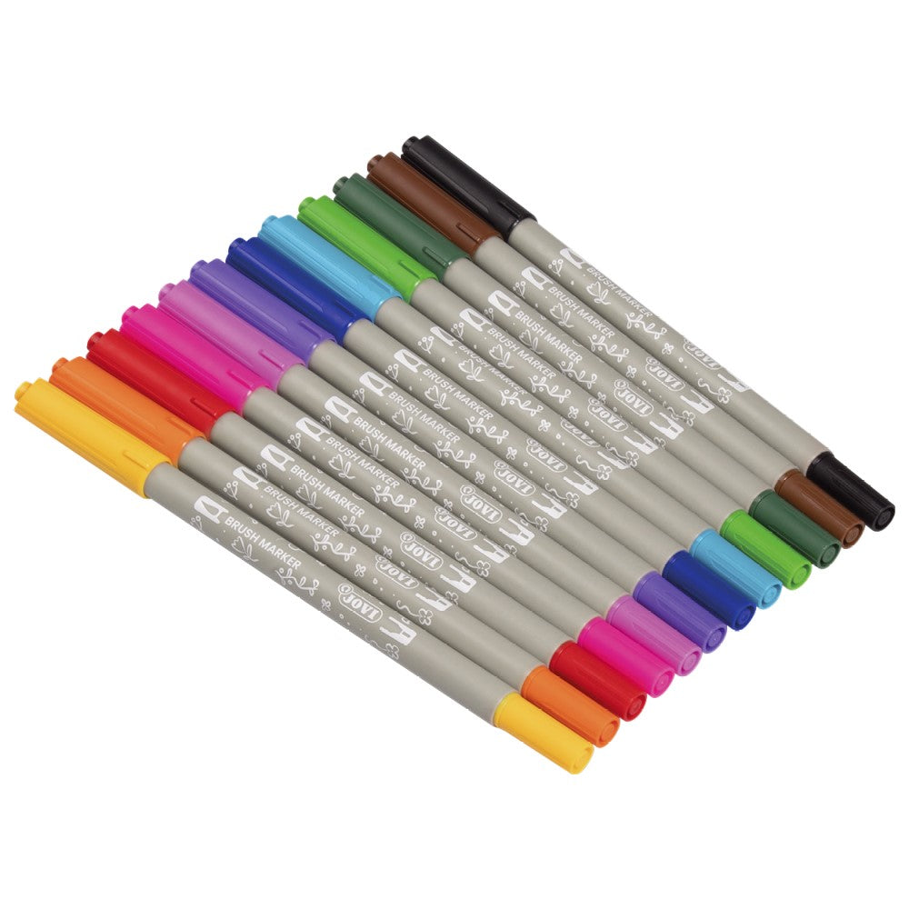 Jovi Brush Marker / Fasermaler mit doppelter Spitze - 12er-Set