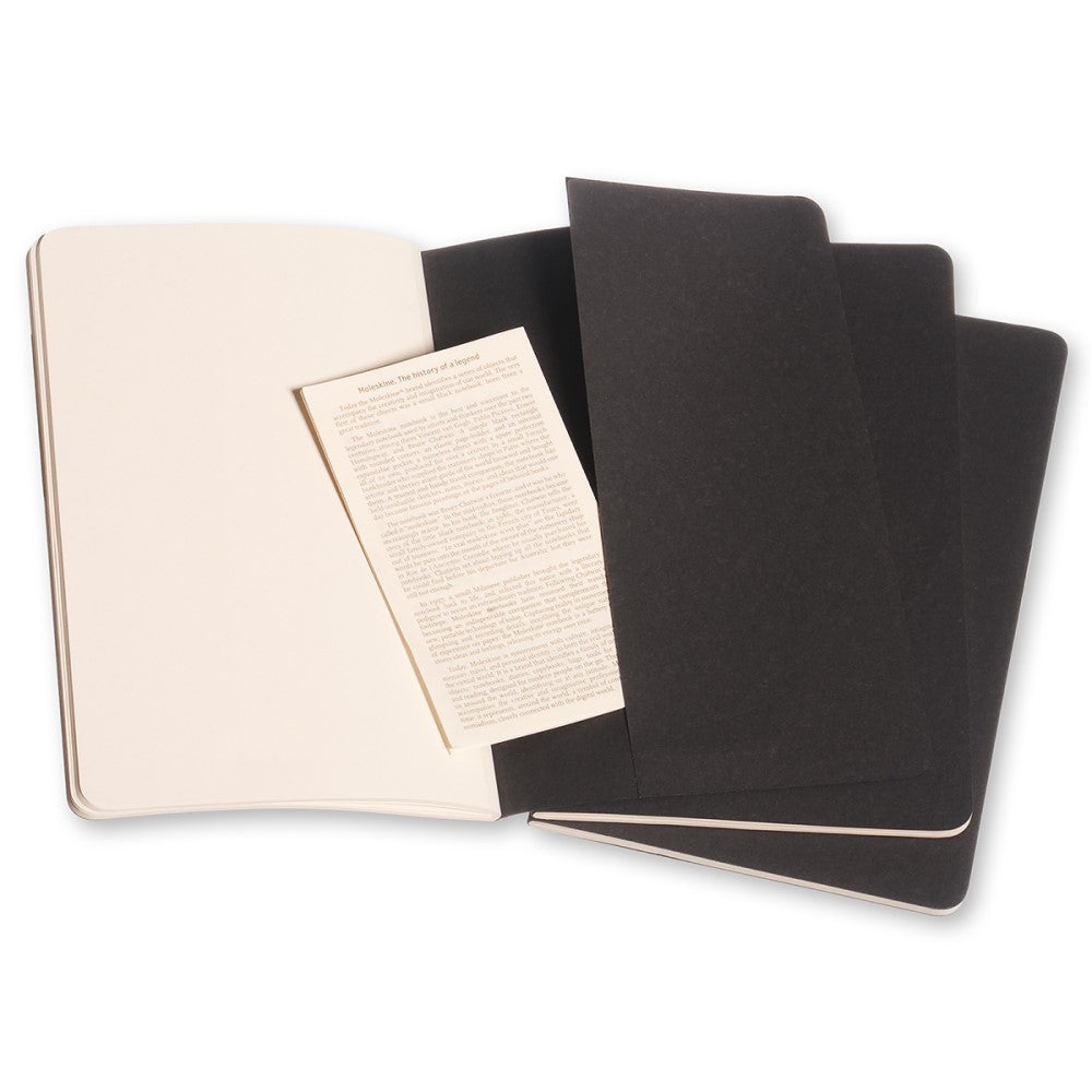 Moleskine Cahier Notizhefte 3er-Set / Large / A5 / blanko / schwarz