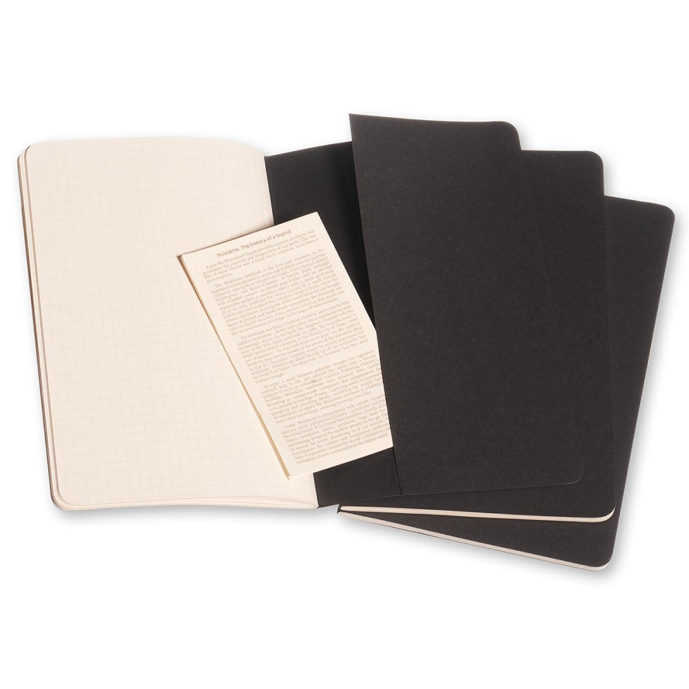 Moleskine Cahier Notizhefte 3er-Set / Large / A5 / kariert / schwarz