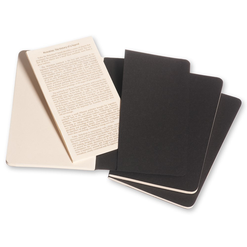 Moleskine Cahier Notizhefte 3er-Set / Pocket / A6 / blanko / schwarz