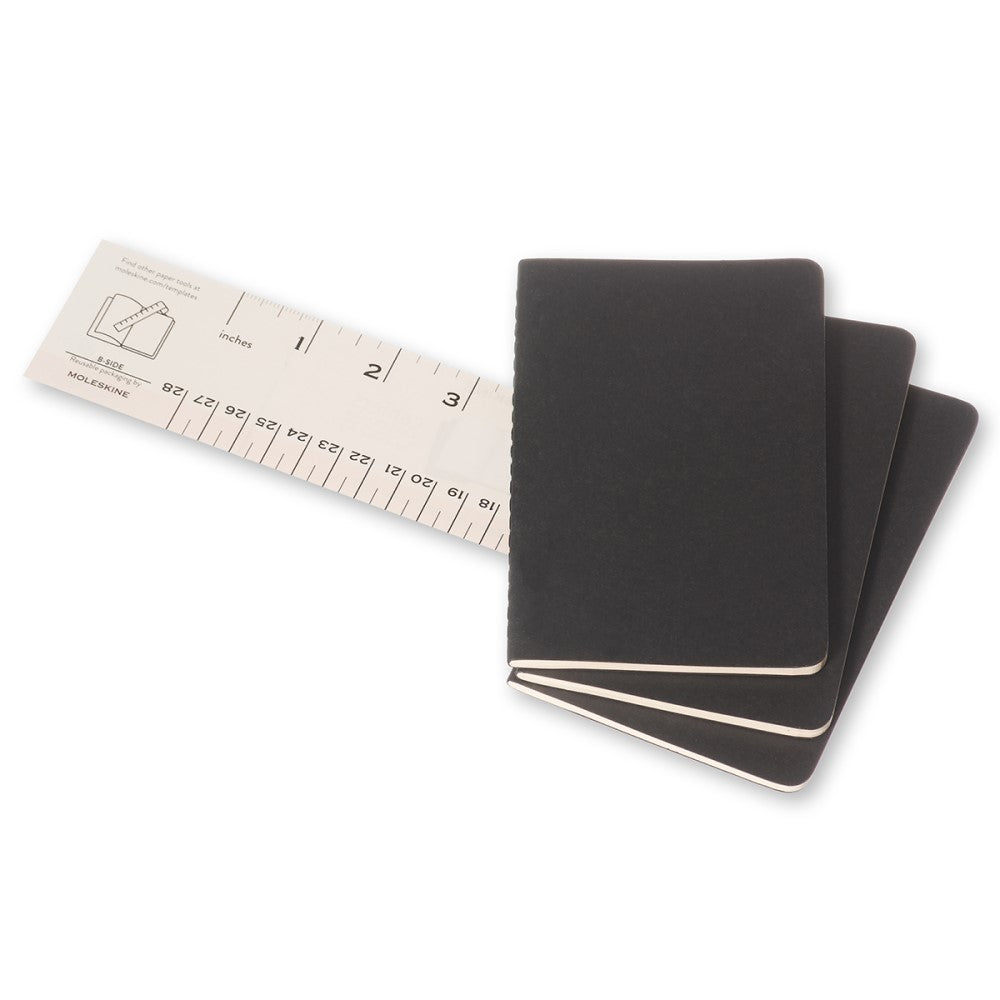 Moleskine Cahier Notizhefte 3er-Set / Pocket / A6 / blanko / schwarz