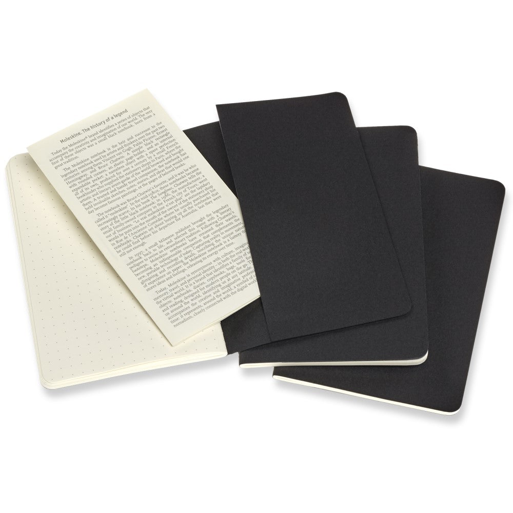 Moleskine Cahier Notizhefte 3er-Set / Pocket / A6 / punktraster / schwarz