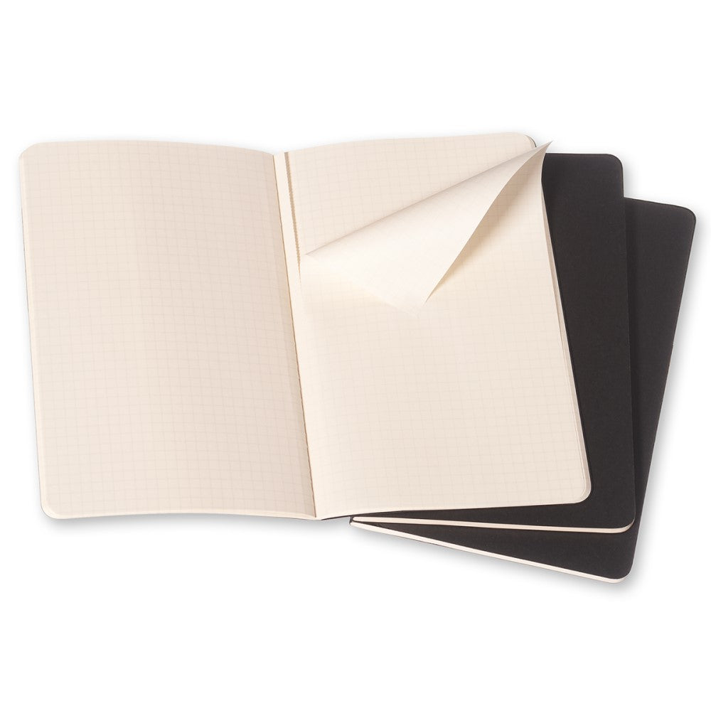 Moleskine Cahier Notizhefte 3er-Set / Pocket / A6 / kariert / schwarz