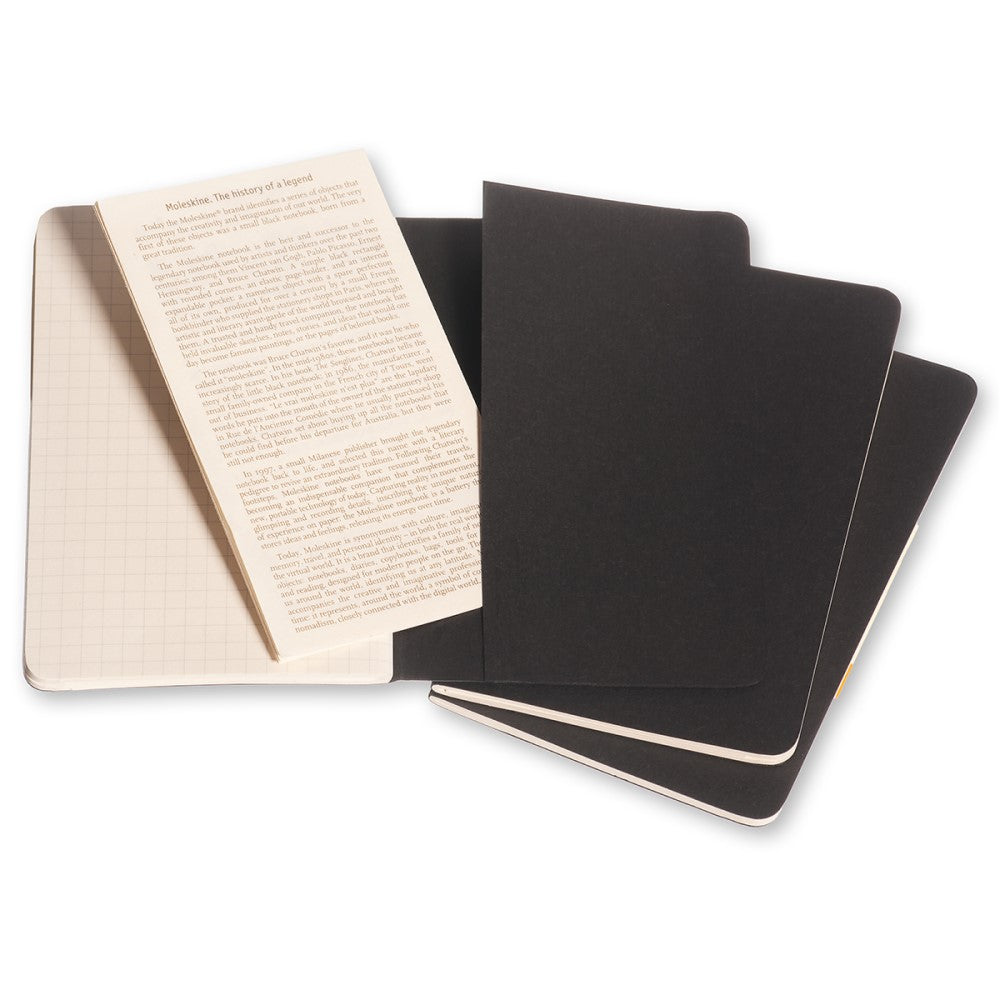 Moleskine Cahier Notizhefte 3er-Set / Pocket / A6 / kariert / schwarz