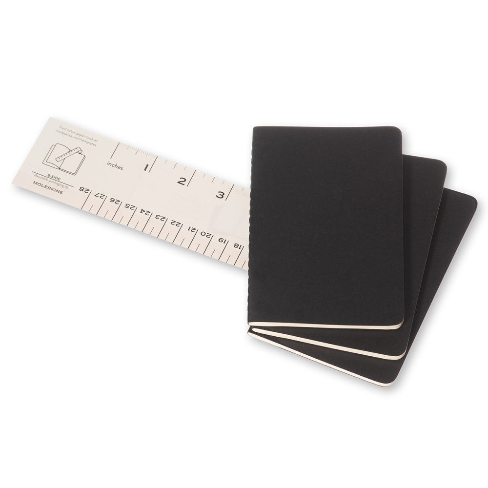 Moleskine Cahier Notizhefte 3er-Set / Pocket / A6 / kariert / schwarz