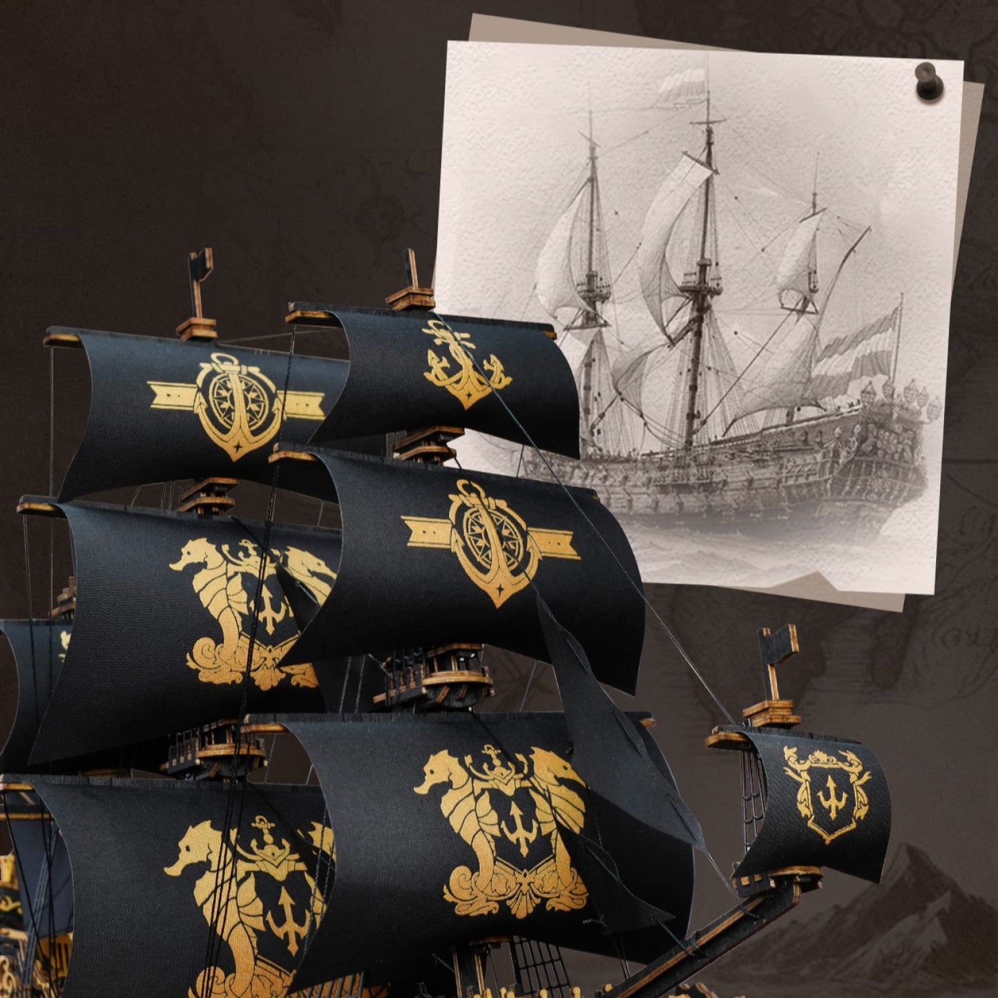 ROKR 3D-Holz-Puzzle Schiffsmodell "The Seahorse Barque"
