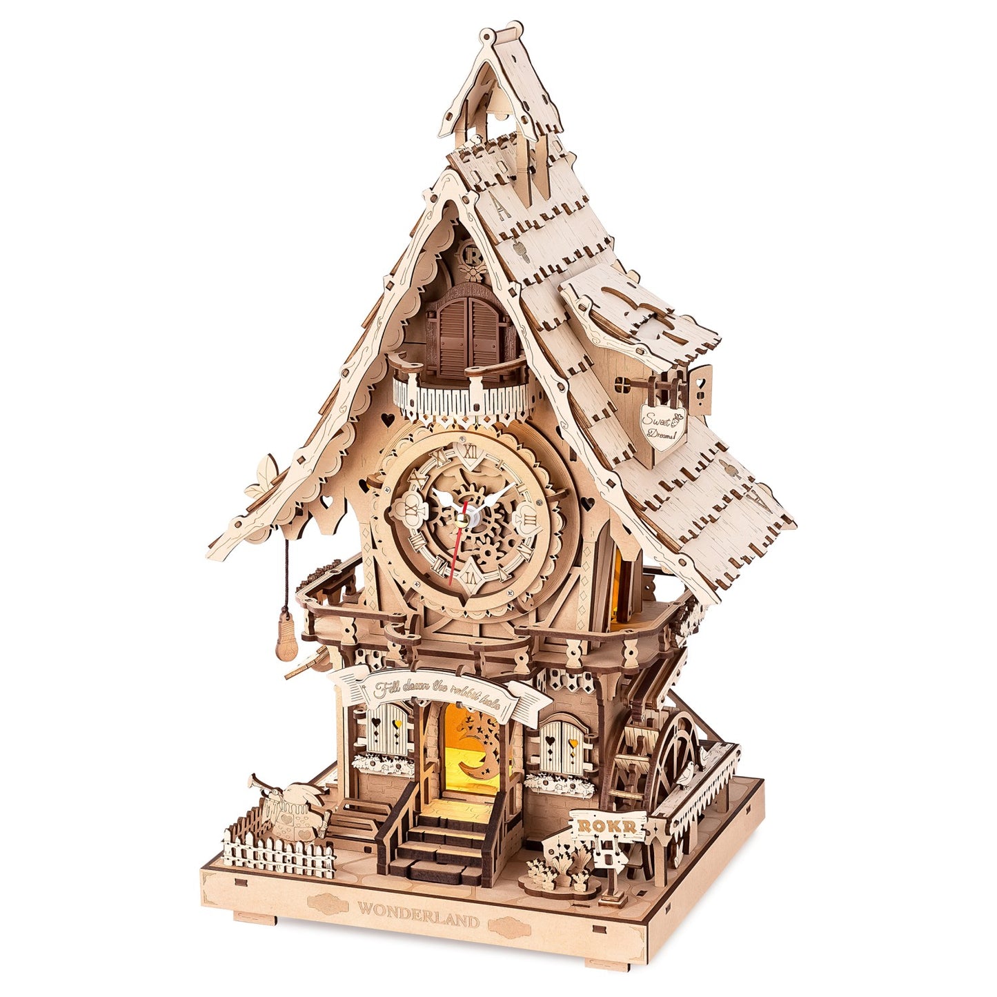 ROKR 3D-Holz-Puzzle Kuckucksuhr (Holzfarben)