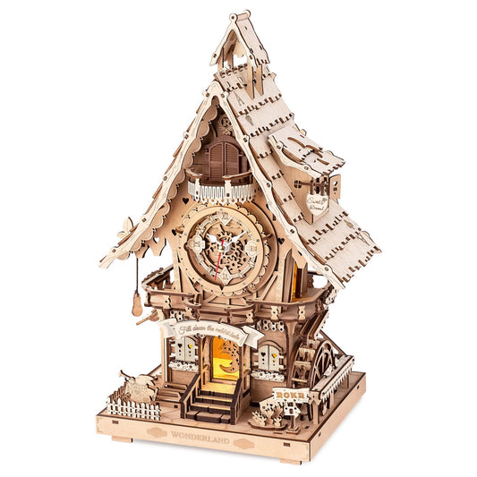 ROKR 3D-Holz-Puzzle Kuckucksuhr (Holzfarben)
