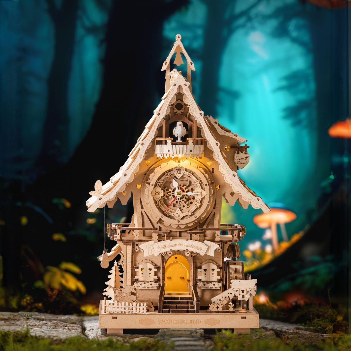 ROKR 3D-Holz-Puzzle Kuckucksuhr (Holzfarben)