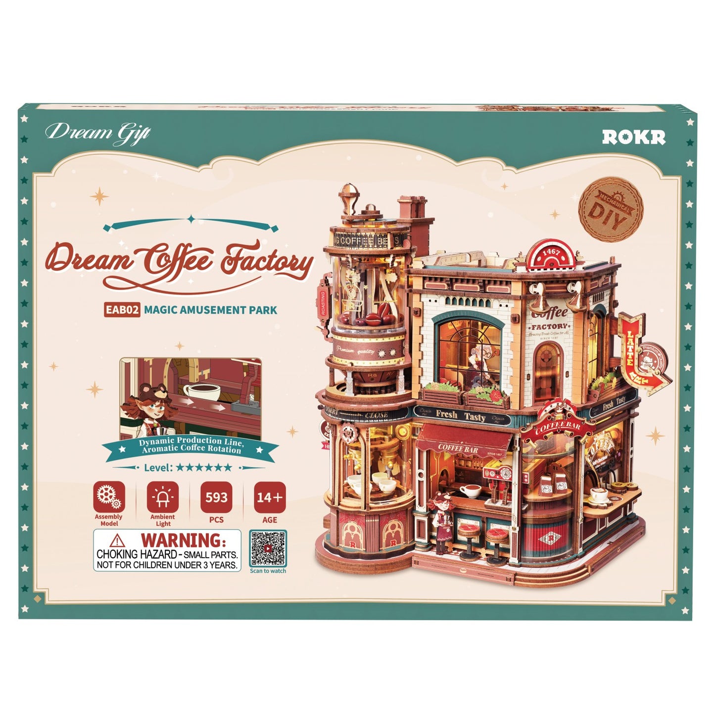 ROKR 3D-Holz-Puzzle Dream Coffee Factory