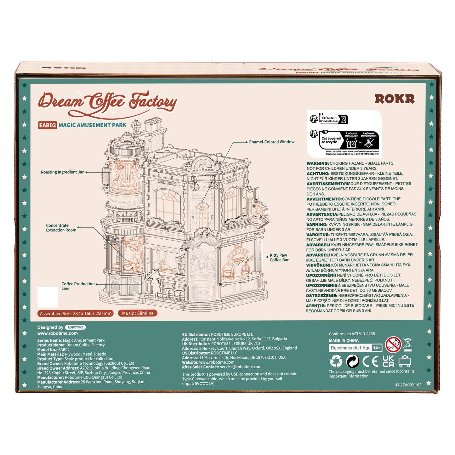 ROKR 3D-Holz-Puzzle Dream Coffee Factory