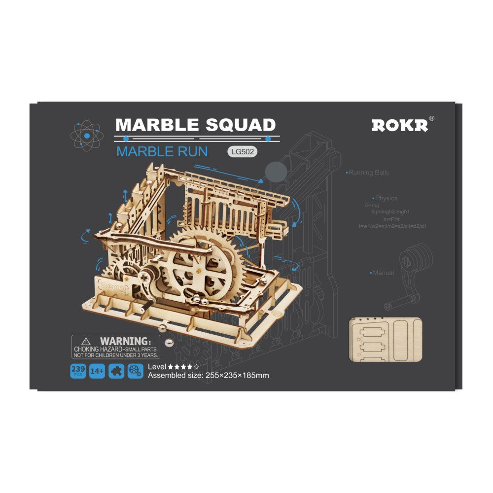 ROKR 3D-Holz-Puzzle Murmelbahn "Marble Run Squad"