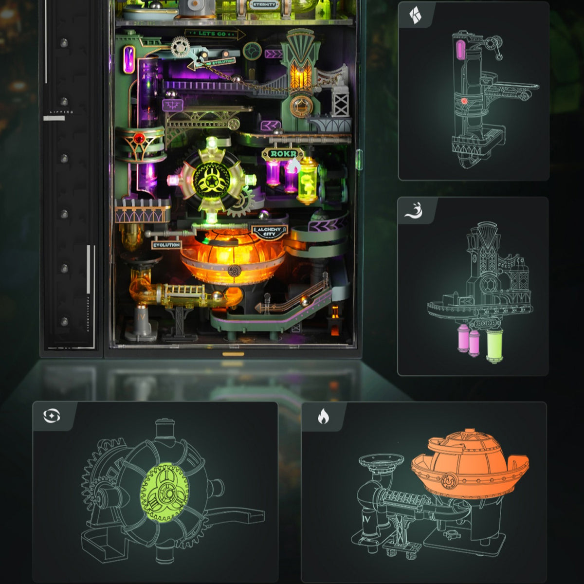ROKR 3D-Puzzle Marble-Run "Alchemy City"