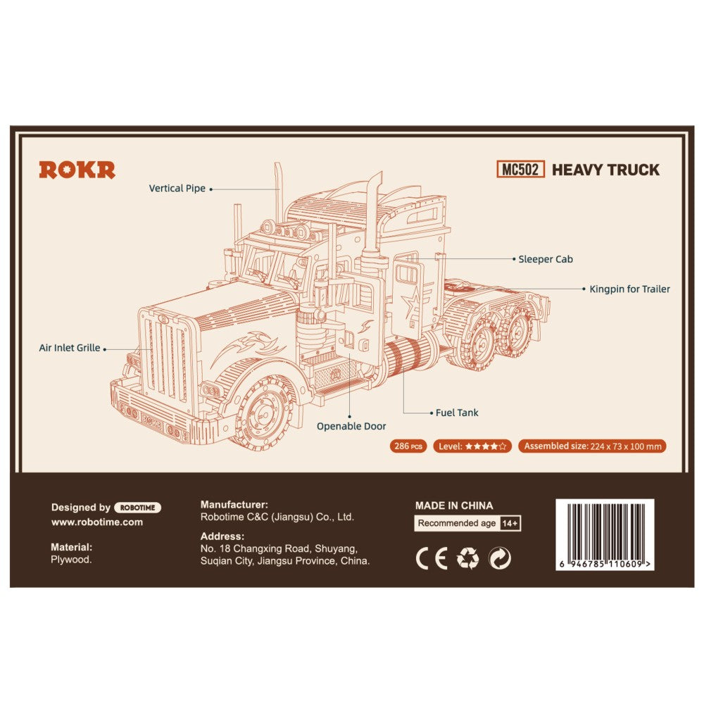 ROKR 3D-Holz-Puzzle Heavy Truck
