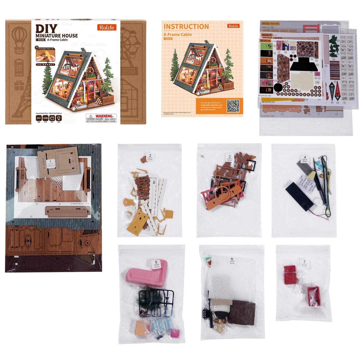 Rolife 3D-Holz-Puzzle DIY "A-Frame-Hütte"