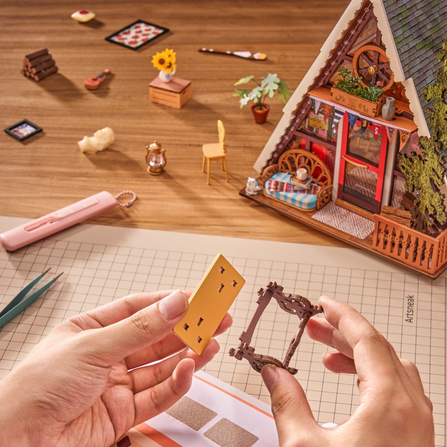 Rolife 3D-Holz-Puzzle DIY "A-Frame-Hütte"