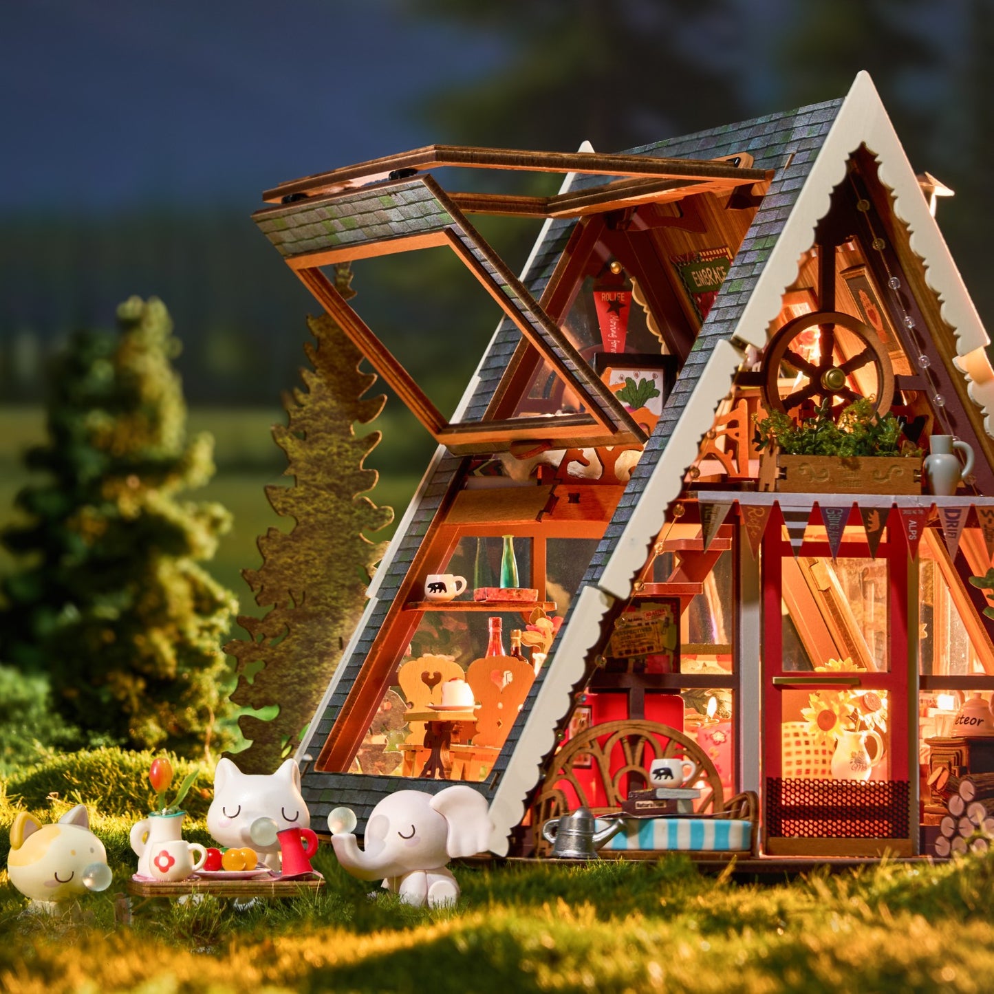 Rolife 3D-Holz-Puzzle DIY "A-Frame-Hütte"